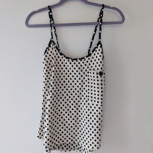 Ace & Jig Linen Blend Polka Dot Embroidered Pocket Cami Tank S